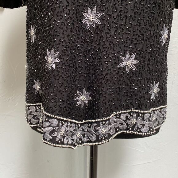 Cote d’ Azur Black Sequined Cocktail Top Size XL Formal wear - Picture 5 of 12